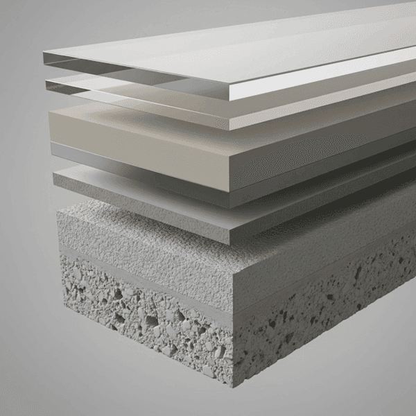 Les différentes couches que l'on retrouve dans un sol en résine époxy